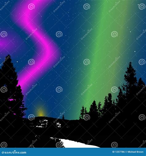 Northern Lights Illustration Stock Vector Illustration Of Ionosphere