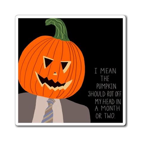 Dwight Schrute The Office Pumpkin Head Magnet Etsy