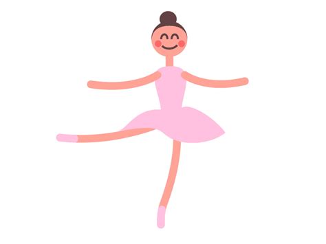 Cute Pirouette Ballet Cartoon Ballerina 