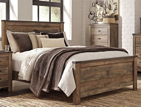 Crown mark b4265 emily modern dark cherry finish storage, source: Contemporary Rustic Oak King Size Bed - Trinell | King ...
