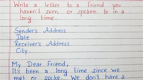 Write A Letter To A Friend You Havent Seen Or Spoken To In A Long Time