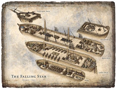 Isometric And Cutaway Maps Ship Map Fantasy Map Dungeon Maps