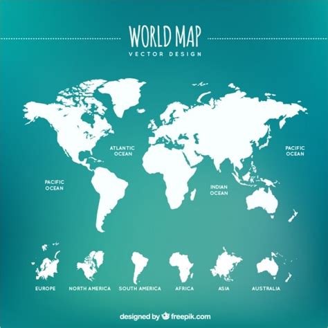 Mapa Del Mundo Blanco Vector Premium