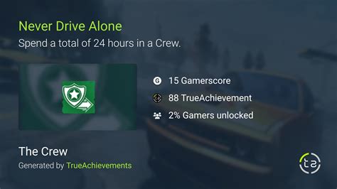 Never Drive Alone Achievement In The Crew Xbox 360