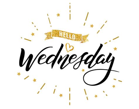 Wednesday Day Of The Week Handwritten Black Ink Calligraphy Illustrations Royalty Free Vector