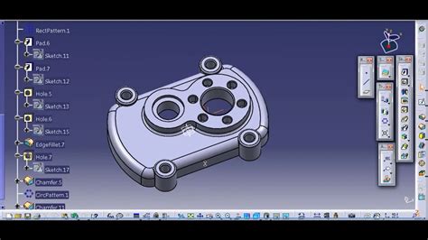 How To Create A Mechanical Part Using Catia Part Design Catia V5 Images