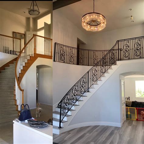 Before And After Iron Railing Staircase Railings Staircase Remodel