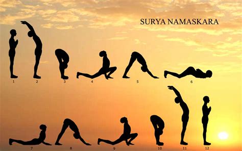 Surya namaskar (sun salutation) is the combination of 12 different asanas (yoga poses). surya namaskars- steps of surya namaskar