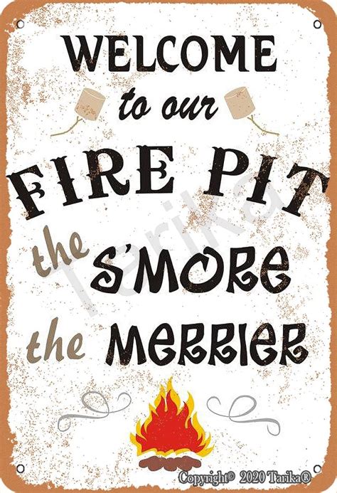 Metal Sign 8x12 Inch Welcome To Our Fire Pit The Smore The Merrier Aluminum Tin