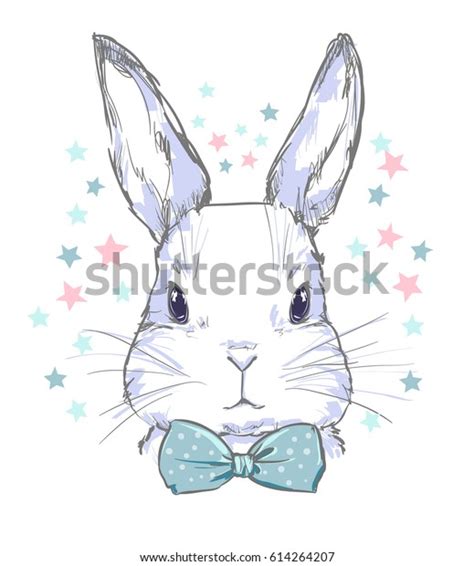 Hand Drawn Bunny Stock Vector Royalty Free 614264207