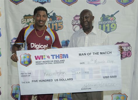 Man Of The Match Krishmar Santokie And Barbados Cricket Le Flickr