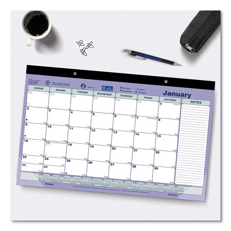 Monthly Desk Pad Calendar 1775 X 1088 Whitebluegreen Sheets