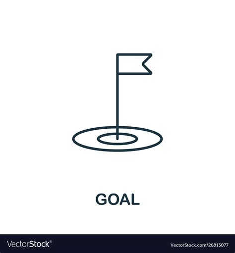 Goal Outline Icon Thin Style Design From Startup Vector Image