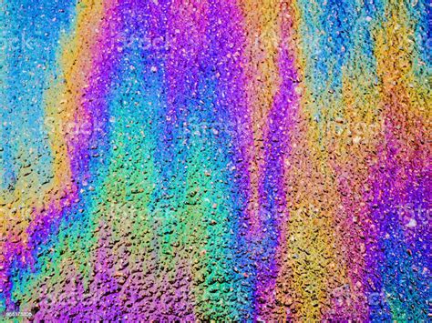 Oil Slick Vibrant Colored Texture Abstract Background Stock Photo