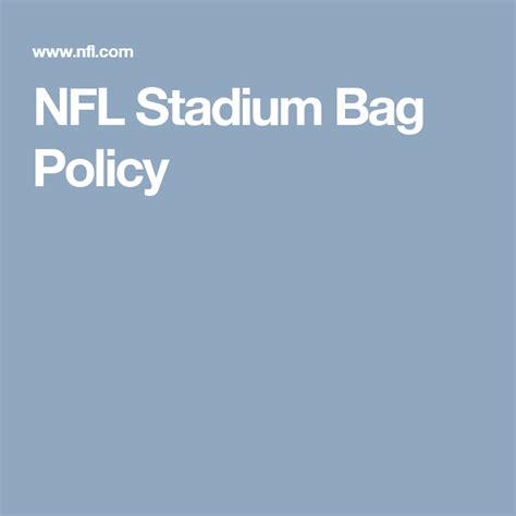 Nfl Stadium Bag Policy Nfl Stadiums Stadium Bag Gameday Bags