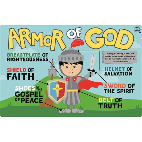 Armor Of God Learning Mat 11 12 X 17 12 Inches Ages 4 And Up
