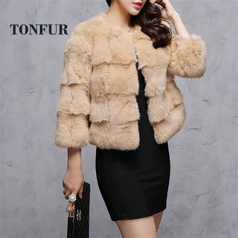 2019 new real rabbit fur coat women fashion fur jacket free shipping low sale good quality