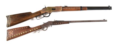 C Lot Of 2 Uberti 1866 44 40 Lever Action Rifle And Stevens
