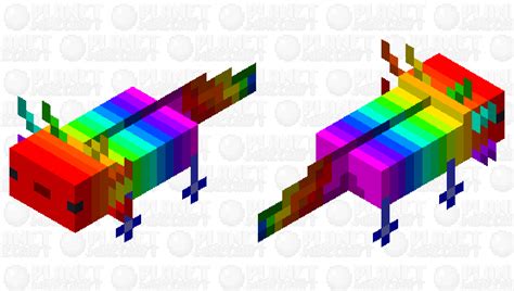 Rainbow Axolotl Minecraft Mob Skin