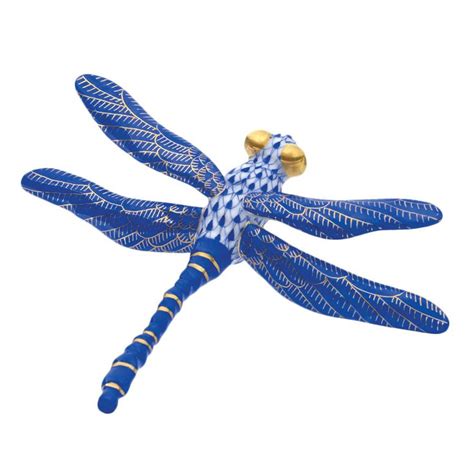 Herend Sapphire Blue Dragonfly Herend Figurines Herend Blue Dragonfly