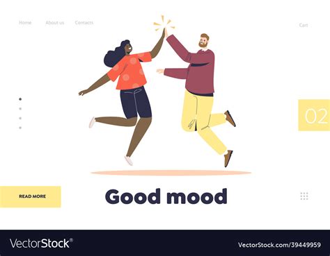 Good Mood Concept Of Landing Page With Happy Vector Image
