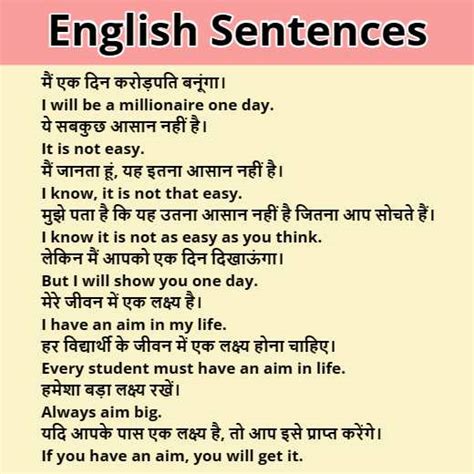 1000 Daily Use English Sentences With Hindi Meaning