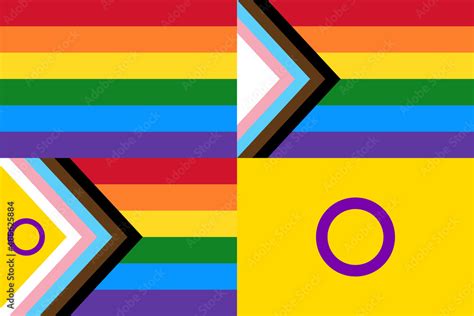 Lgbtq Pride Flags With Intersex Inclusion Lgbt Stock Vector Adobe Stock