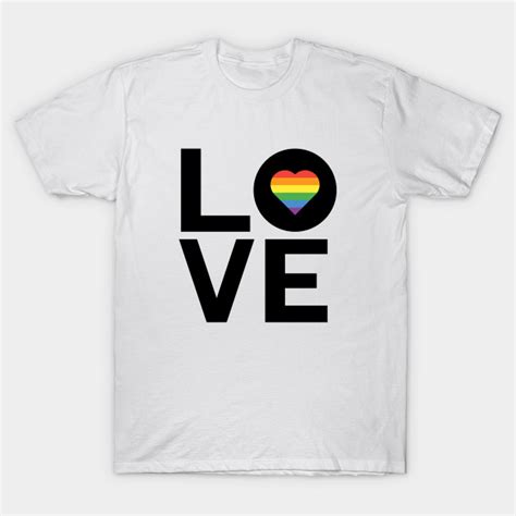 Lgbt Rainbow Love T Shirt Gay Lesbian Inspired Rainbow Heart Lgbt Pride