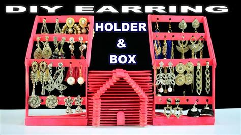 Earring Holder And Box Diy Jewellery Organizer Bast Out Of Popsicle