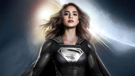 4k Free Download Sasha Calle Supergirl Fan Art Black Suit Supergirl