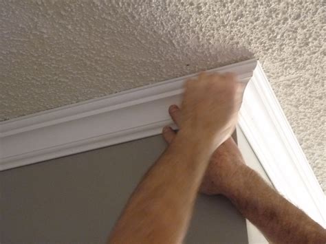 Just as with standard crown, backing and blocking are important elements for a solid installation. crown-moulding-with-popcorn-ceiling Images - Frompo - 1