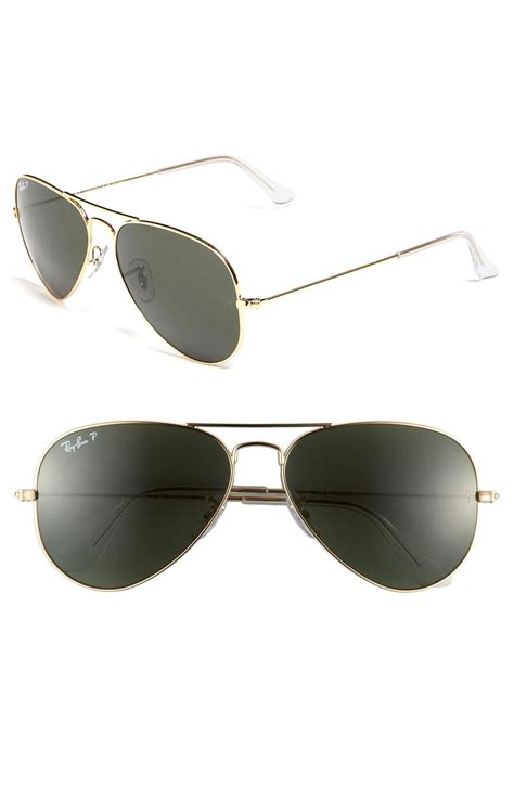 Lyst Ray Ban Polarized Original Aviator 58mm Sunglasses In Green