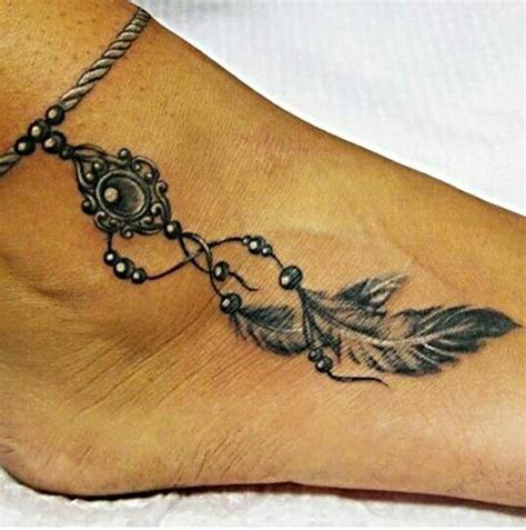 Shaguftahussein Anklet Tattoos Tattoo Bracelet Feather Tattoos Leg