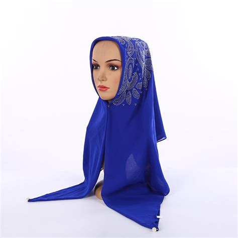 Pcs Bag Can Pick Colors Fashion Muslim Square Scarf Chiffon Cm Hot Drill Lady Islamic