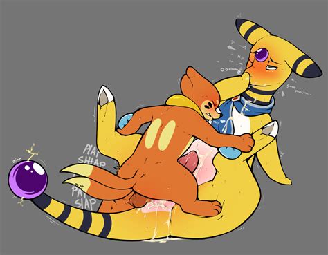 Rule 34 Amphy Anthro Blush Bodily Fluids Buizel Cum Cum In Ass Cum Inside Cum On Self Duo