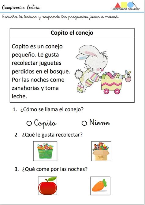 Te Cuento Un Cuento Ficha Comprension Lectora Preescolar Images