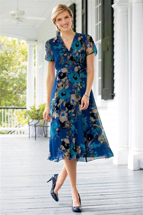 Short Sleeve Georgette Dress Chadwicks Of Boston Pretty Dresses