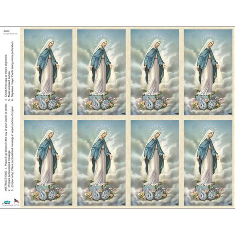 Our Lady Of Grace Classic 8 Up Prayer Cards Gannons Prayer Card Co