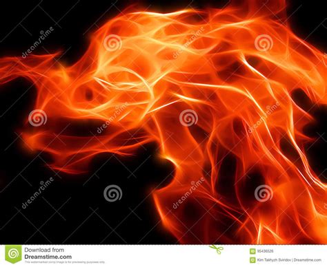 Illustration Of A Fiery Flame In Neon Light Stock Illustration - Illustration of illustration ...