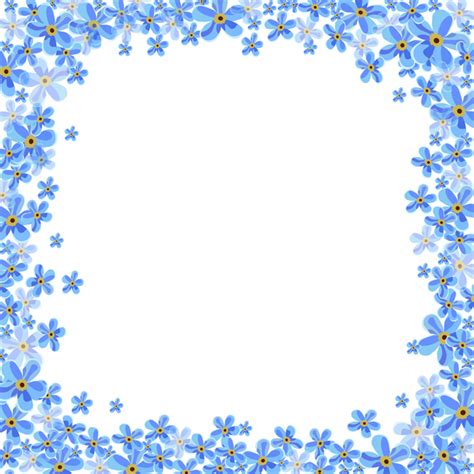 Beautiful Blue Flower Frame Vectors Free Download