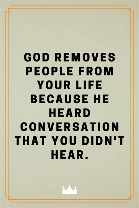 God Removes People From Your Life Because He Heard Conversation That