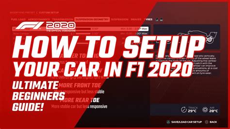 How To Setup Your Car In F1 2020 Ultimate Car Setup Guide Youtube