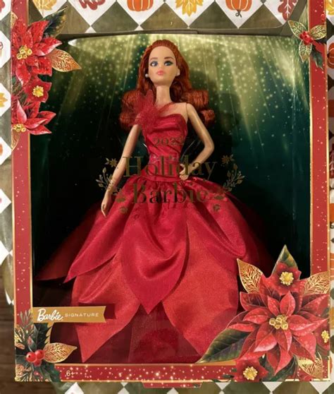 barbie 2022 holiday doll signature walmart exclusive red hair redhead ships fast 59 99 picclick