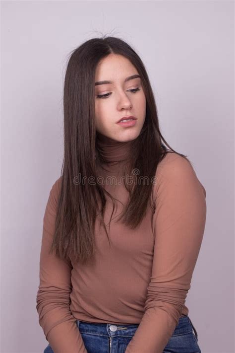 Beauty Young Brunette Teen Girl Stock Photo Image Of Adult