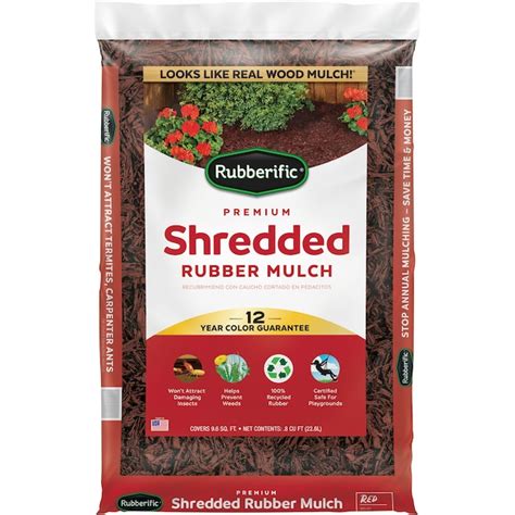 Rubberific Premium Shredded 08 Cu Ft Red Rubber Mulch In The Bagged