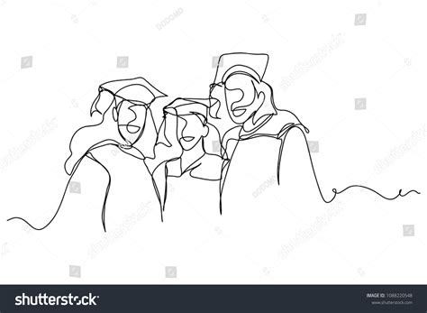 Continuous Line Drawing Graduation Students Card 스톡 벡터로열티 프리 1088220548