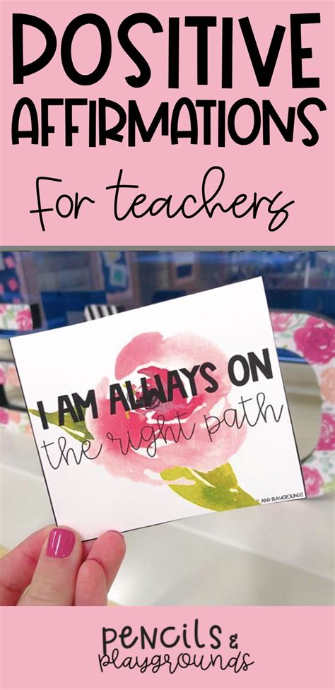 Positive Affirmation Cards For Teachers Teacher Self Care Positive