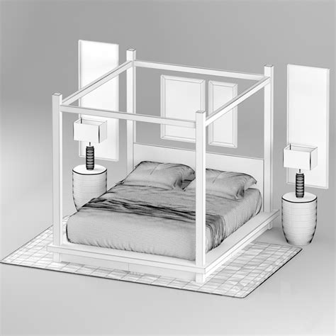 3d Models Bed Rh Reclaimed Russian Oak Canopy Bed