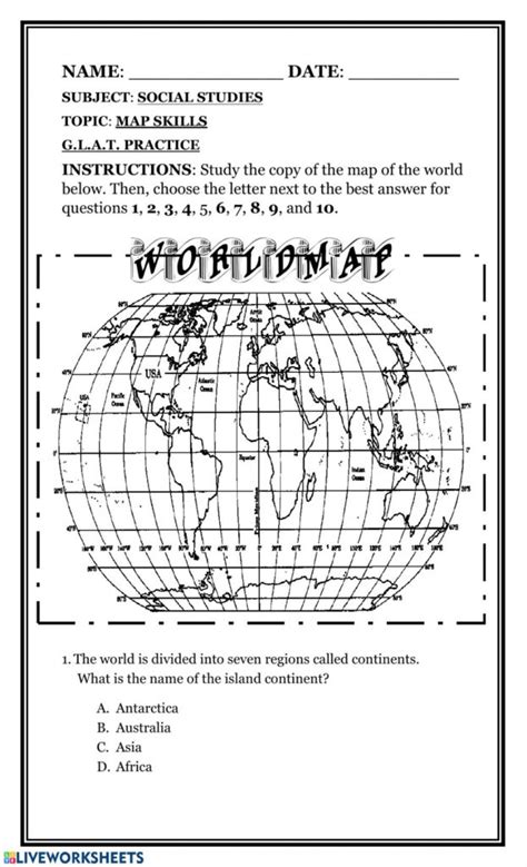 Christmas Map Skills Worksheet