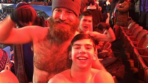 Ryan Fitzpatrick Was Posing Shirtless In The Freezing Cold With Fans In